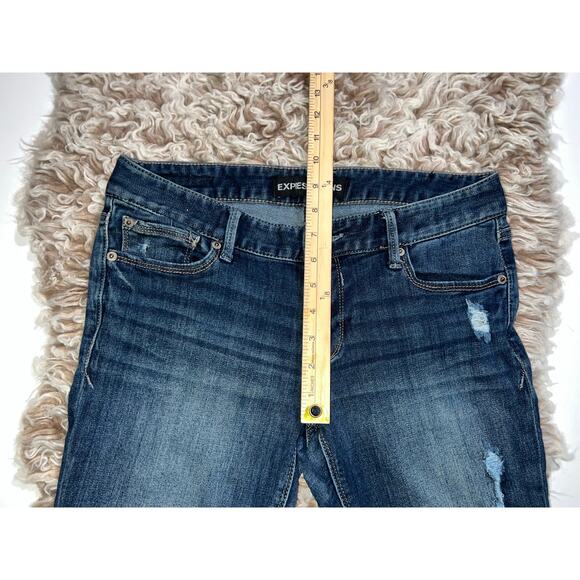 Express women’s legging Stella low rise distressed blue jeans - Picture 6 of 13